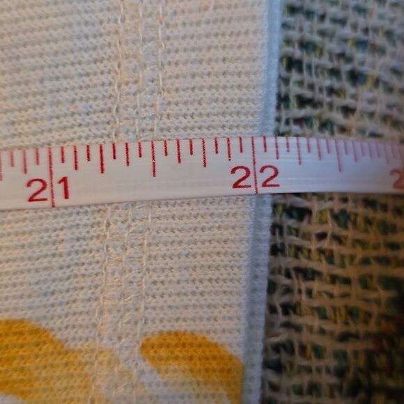 Caribbean Joe Women's L Tropical Peach Yellow Floral Boxy Crop 3/4 Sleeve Top - Picture 10 of 10